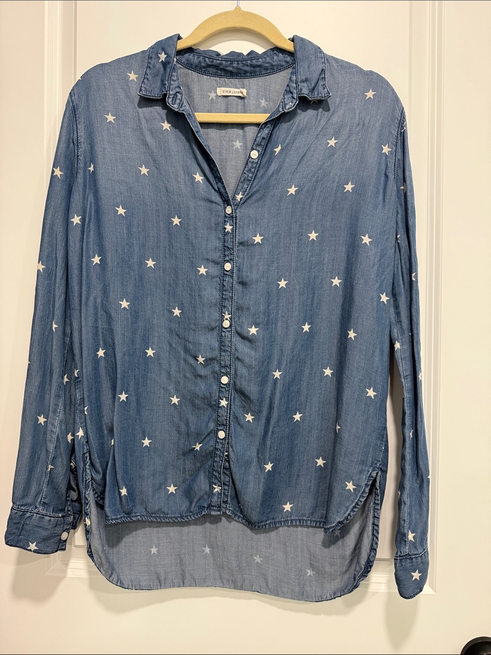 Sneak Peek Blue Star Print Button-Down Shirt